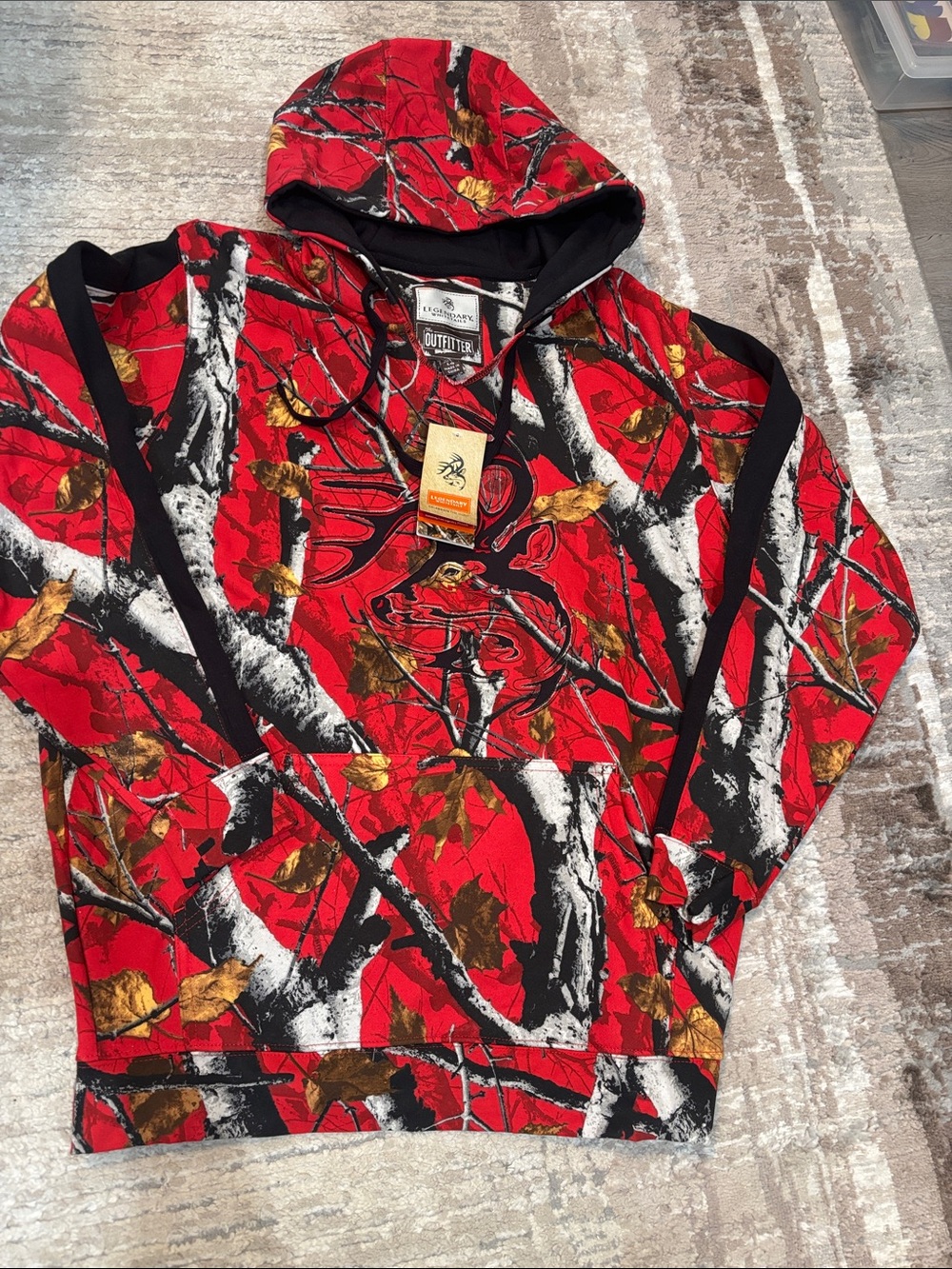 Legendary Whitetails Red Black White Camo Pullover Hoodie